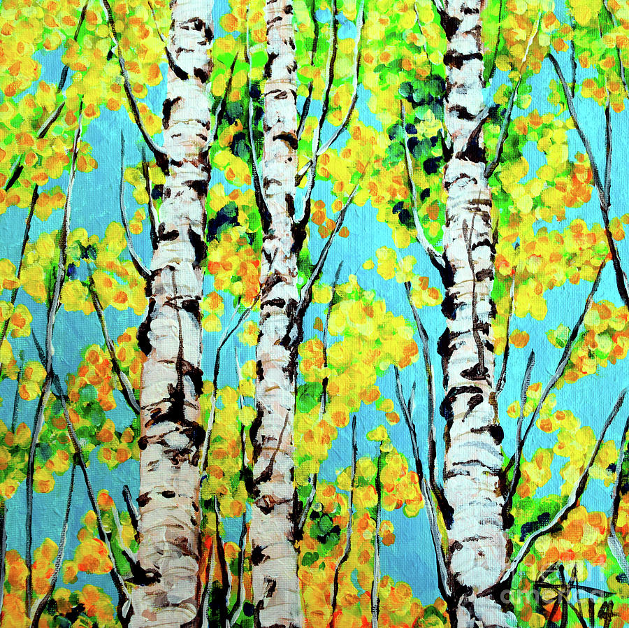 Aspen Gold Autumn Trees Rocky Mountains Jackie Carpenter Painting by Jackie Carpenter