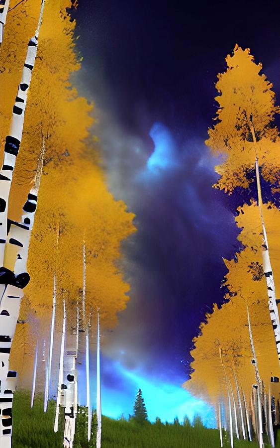 Aspen Grove III Painting by Bonnie Bruno