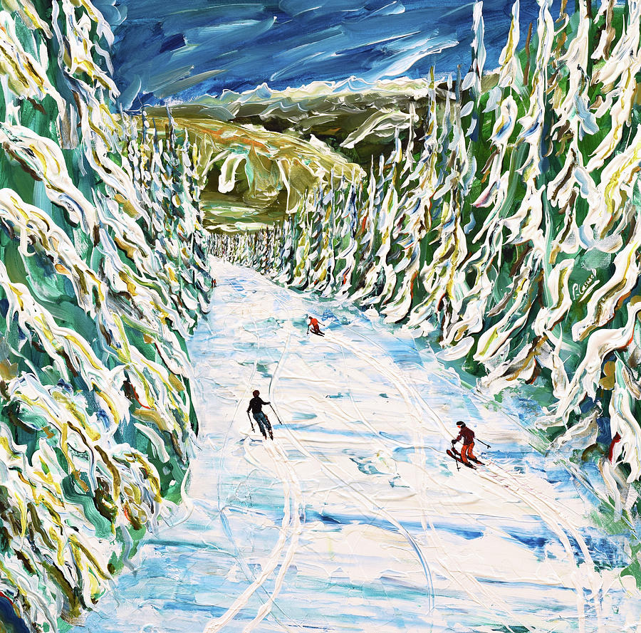 Aspen Highlands Lodge Peak Chair Painting by Pete Caswell