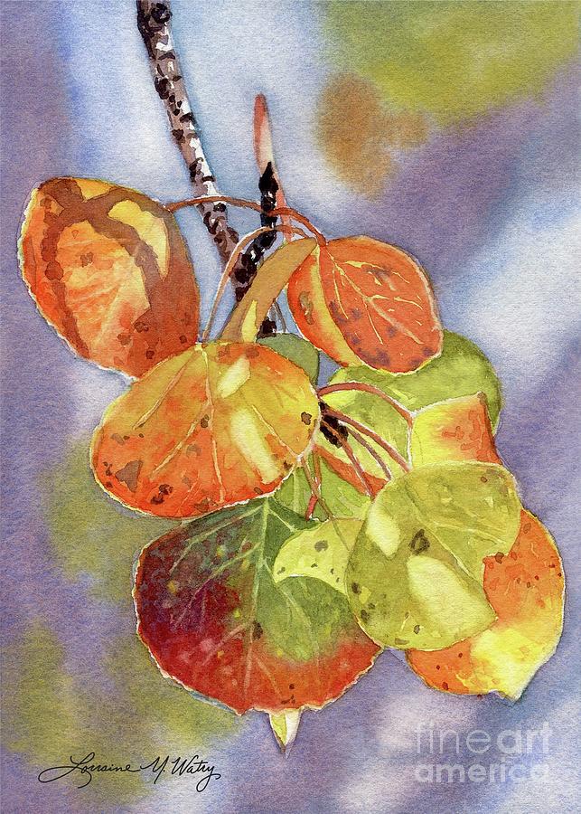 Fall Painting - Aspen Leaf Colors by Lorraine Watry