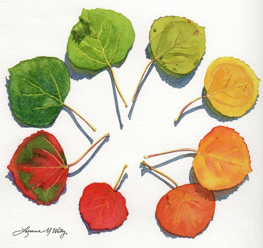 Fall Painting - Aspen Leaf Palette by Lorraine Watry