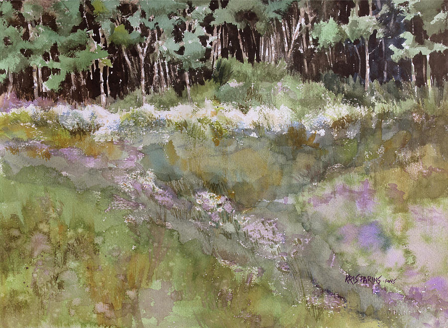 Aspen Meadow Painting by Kris Parins