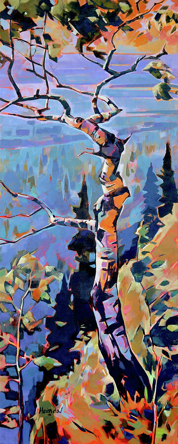 Aspen on Saskatoon Mountain 2 Painting by Tim Heimdal