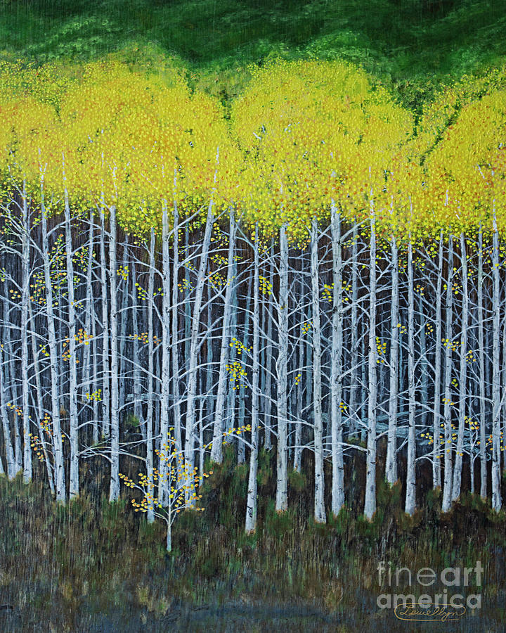 Aspen Stand the painting Painting by L J Oakes