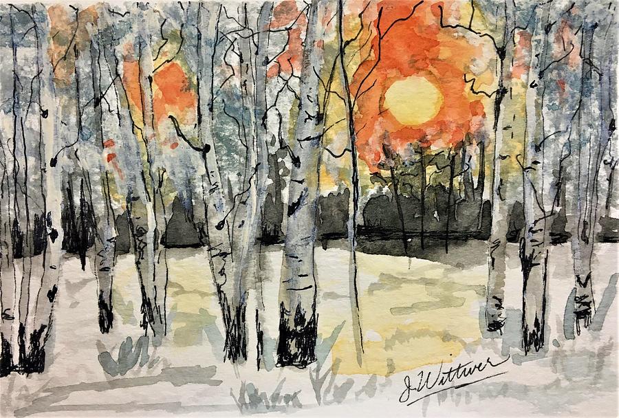 Aspen Sunrise Painting by Julie Wittwer