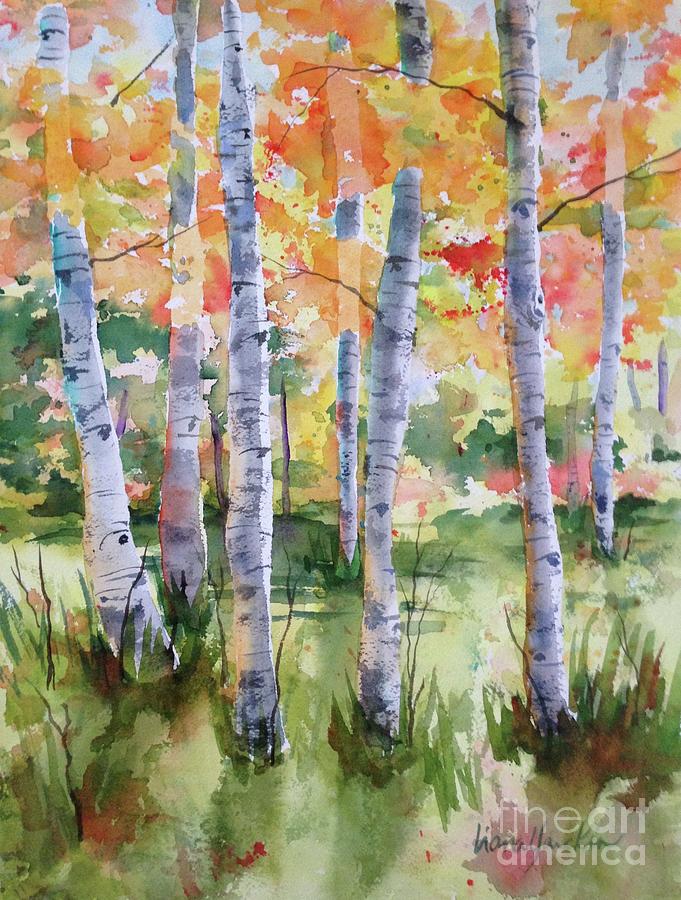 Aspen Trees Painting by Liana Yarckin
