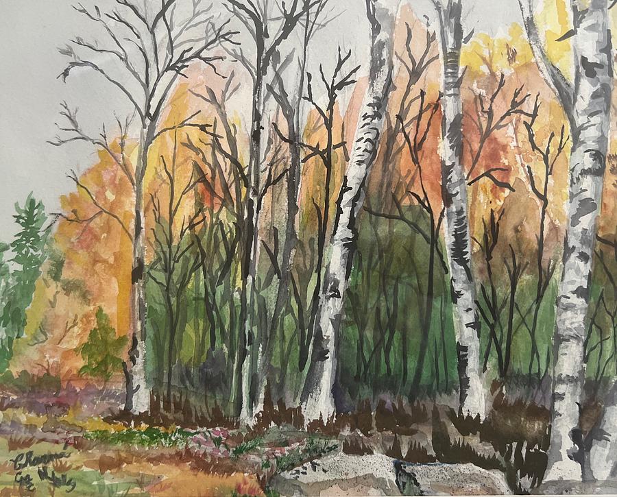 Aspens Along the Path Painting by Charme Curtin