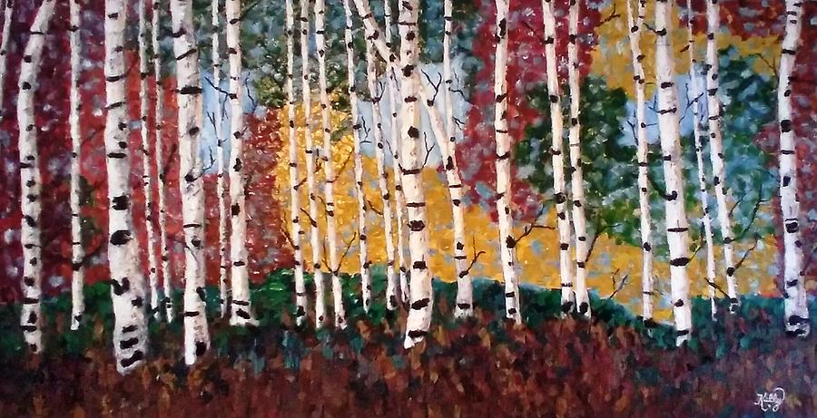 Aspens and Autumn Painting by Kelly Johnson