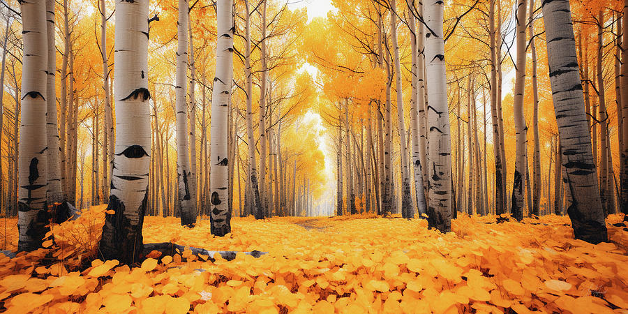 Aspens In Autumn 1 Digital Art by Lori Grimmett