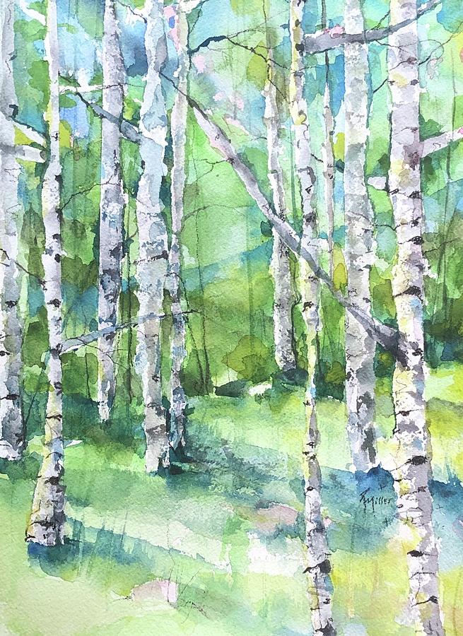 Aspens on the Rio Chama Painting by Robin Miller-Bookhout