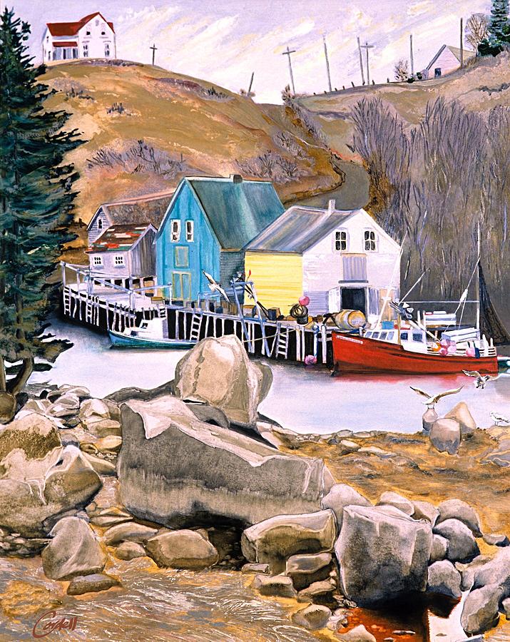 Aspotogan, Nova Scotia Painting by Joan Cordell