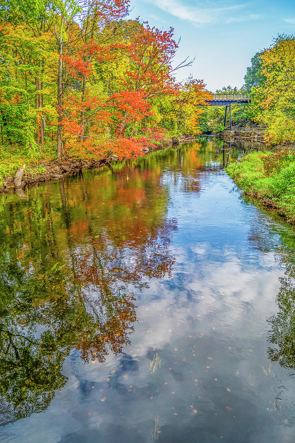 Assabet River Bridge Hudson in Fall Color Photograph by Craig David ...