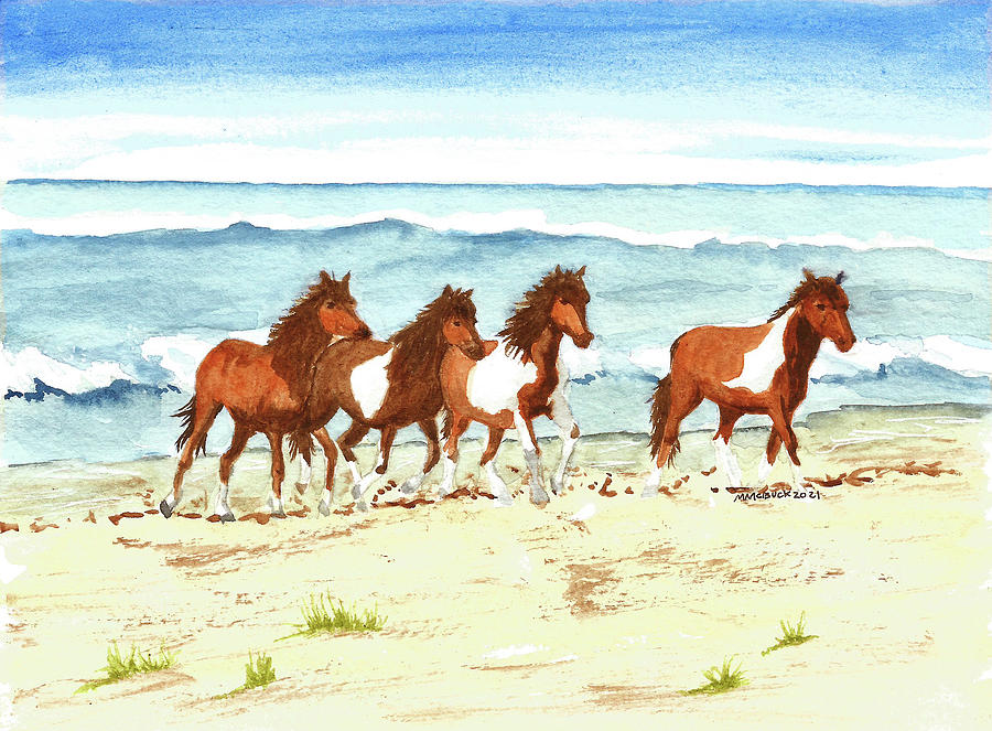 Assateague Island Feral Horses Painting