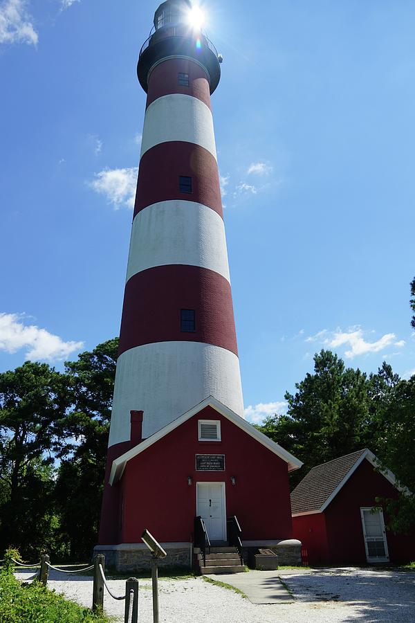 Assateague Light With Sunbeam Photograph By Blackhxart Ink - Fine Art 