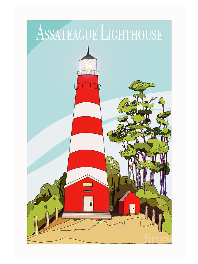 Assateague Lighthouse Travel Poster Digital Art by Patricia Awapara