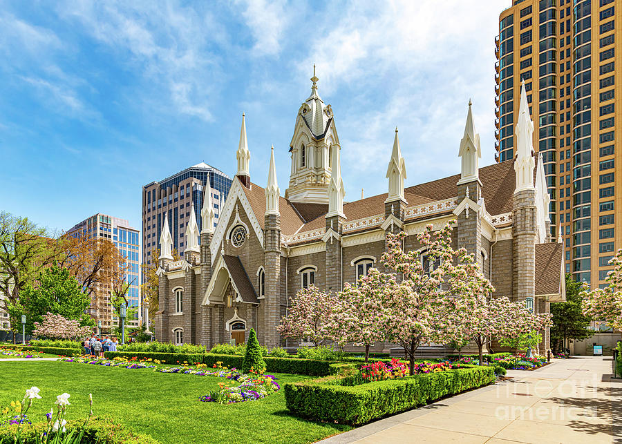 Assembly Hall Within Temple Square At Salt Lake City Utah Photograph By