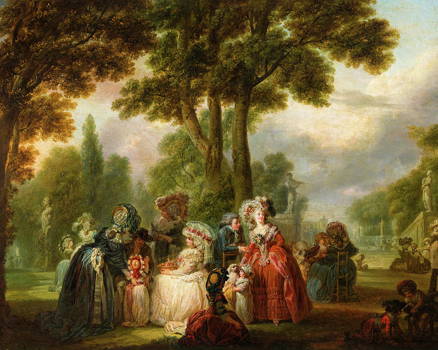 Assembly in a Park Painting by Louis Joseph Watteau - Fine Art America