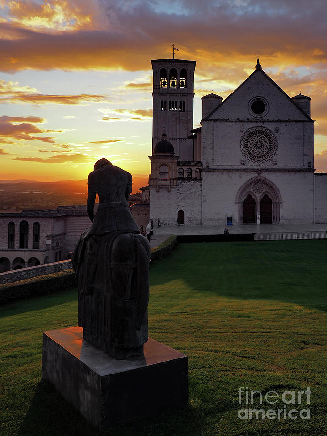 Assisi - Sunset over San Francesco Photograph by Christopher Wentworth Assisi - Sunset over San Francesco Photograph by Christopher Wentworth
