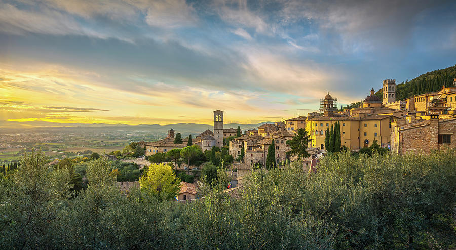 Assisi town sunset. Italy Photograph by Stefano Orazzini