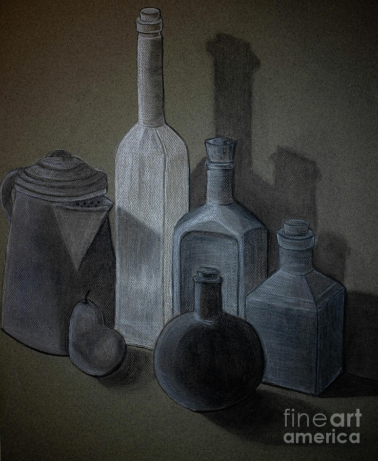 Assorted Items Still Life Drawing by Nicole Robles
