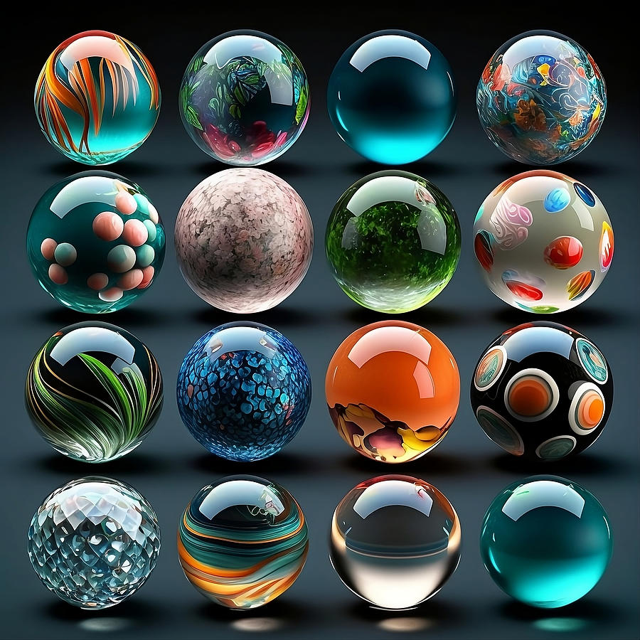 Still Life Digital Art - Assorted Marbles by Karyn Robinson