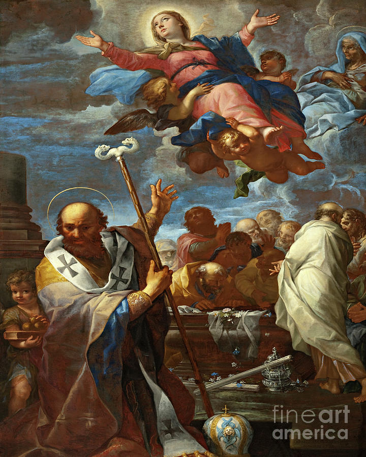 Assumption of Mary with Sts. Anne and Nicholas of Myra - CZMWS Painting by Giovanni Battista Lenardi