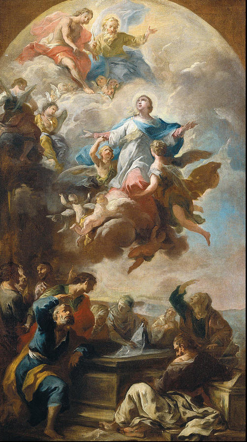 Assumption of the Blessed Virgin Painting by Martino Altomonte - Fine ...