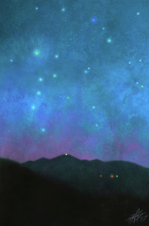 Asterism over Black Mountain Mixed Media by Robin Street-Morris