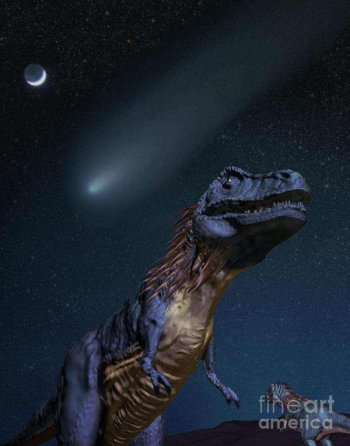 Asteroid And Dinosaurs, Illustration Photograph by Spencer Sutton