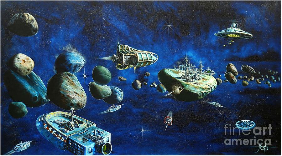 Asteroid City painting Painting by Murphy Elliott