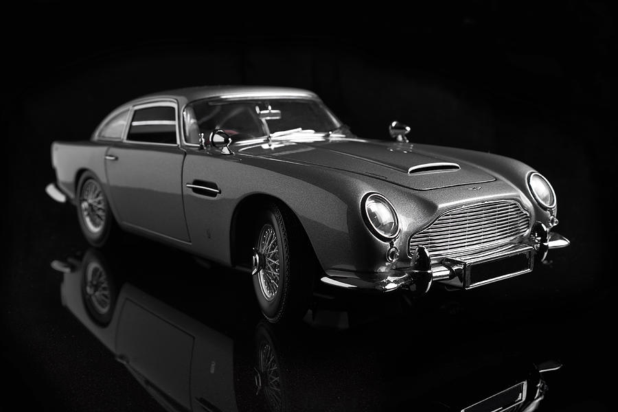 Aston Martin DB5 Model On Black Photograph by Simonbradfield