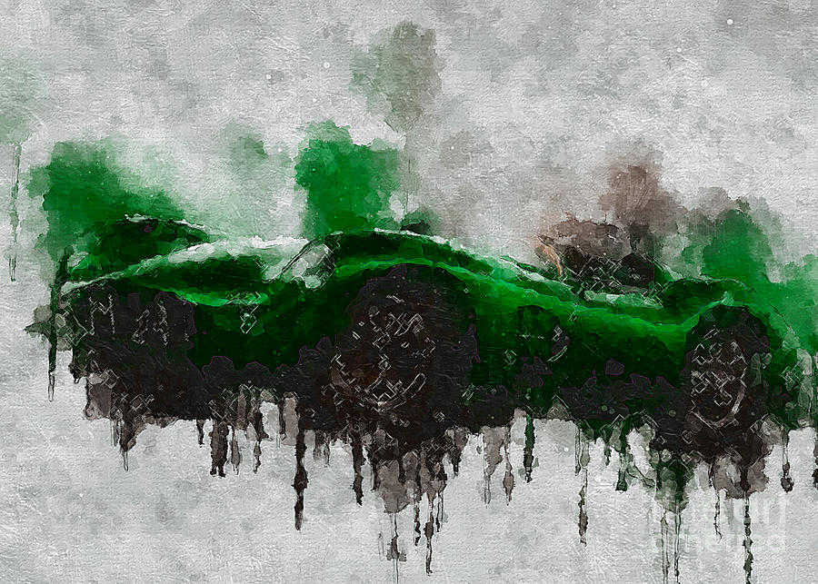 Transportation Digital Art - Aston Martin Dbr1 Green Sport by Marietta Beatty
