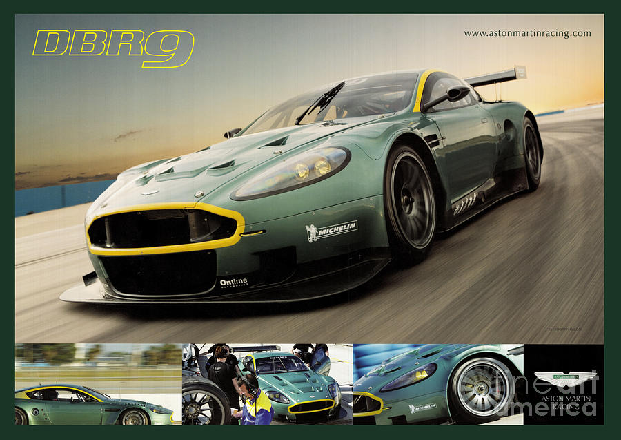 Aston Martin DBR9 race poster Mixed Media by Retrographs