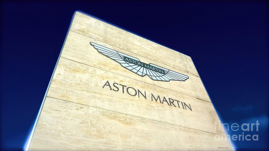 Wall size Aston Martin emblem sign Photograph by Retrographs