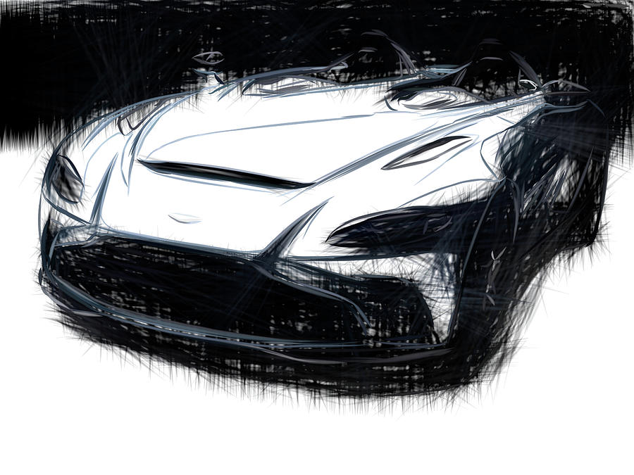 Aston Martin V12 Speedster Drawing Digital Art by Draw Cars | Fine Art ...