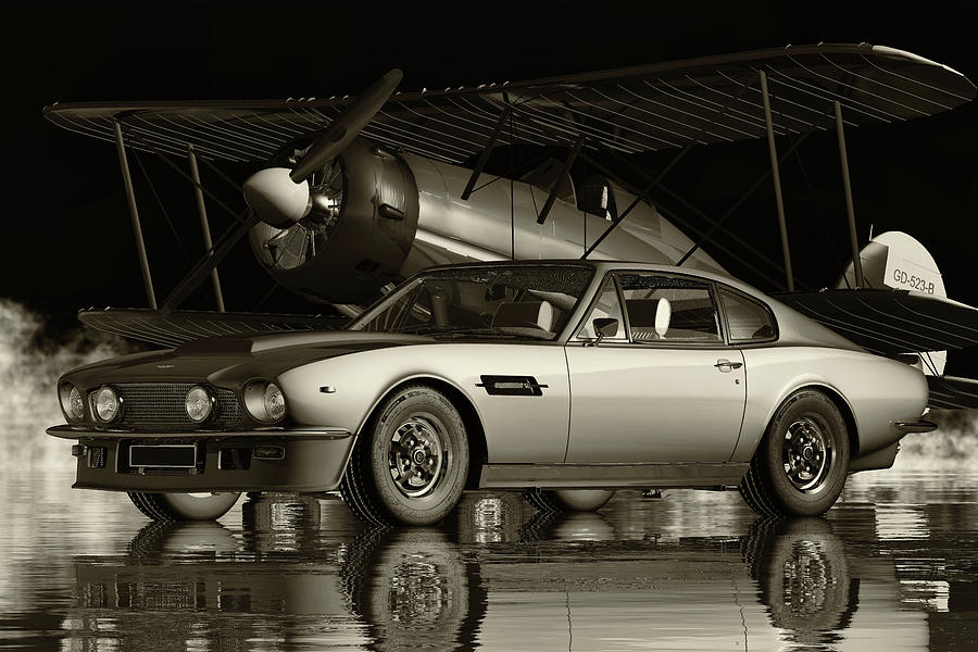 Aston Martin V8 Vantage - A Legend From The Seventies Digital Art by