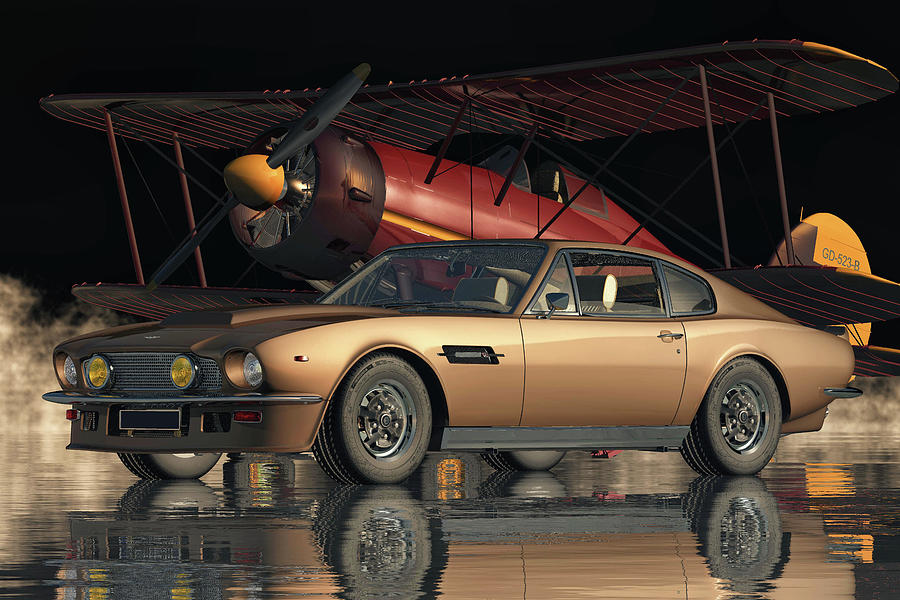 Aston Martin V8 Vantage a sports car from the seventies Digital Art by Jan Keteleer