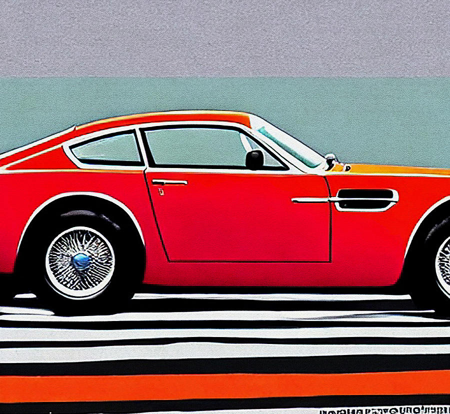 Aston Martin V8 Vantage Aston Martin Classic Pop Art Midcentury Modern ...