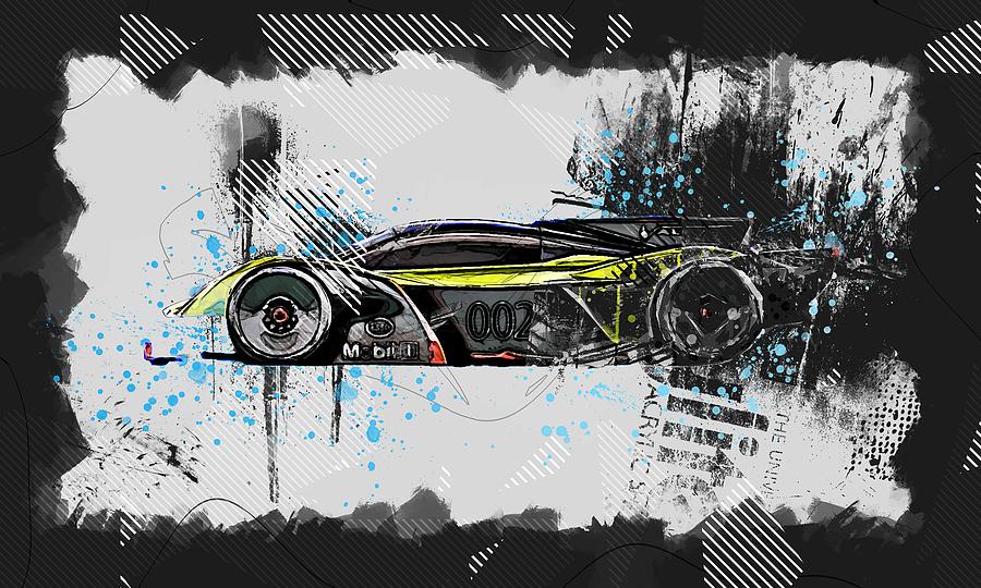 Aston Martin Valkyrie Amr Pro Sport Race Yellow Mixed Media by Minnie ...