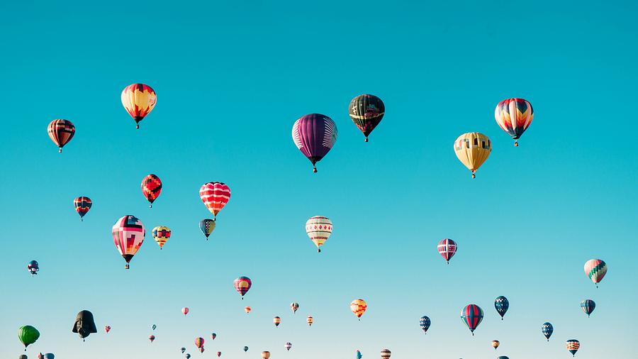 Astonishing Fascinating Colorful Variety Balloon Aircraft High Resolution Photograph
