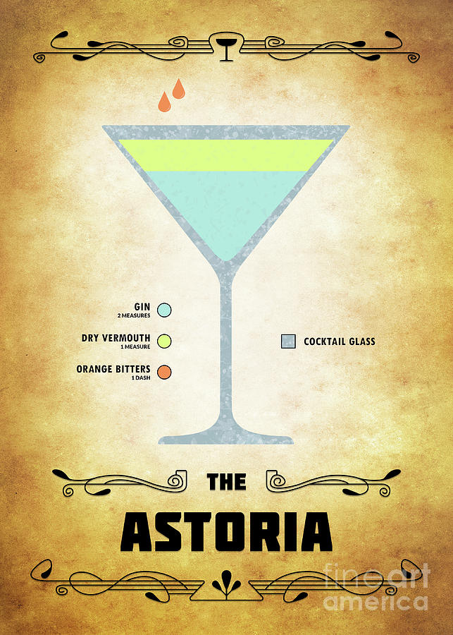Martini Digital Art - Astoria Cocktail - Classic by Bo Kev