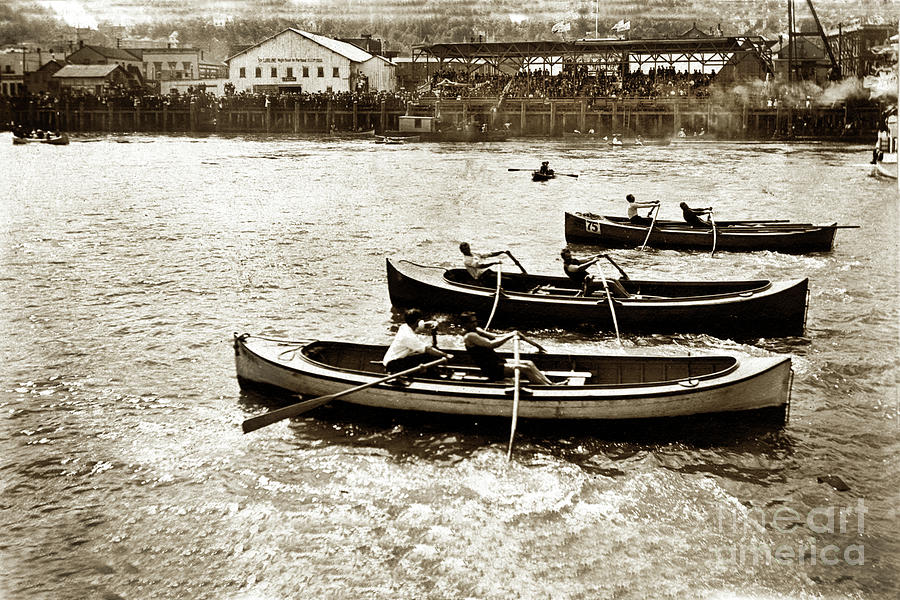 Boat Photograph - Astoria Regatta  Oregon Coast circa 1911 by Monterey County Historical Society