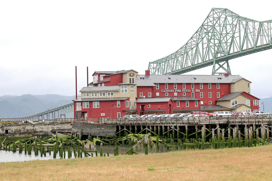 Astorias Cannery Pier Hotel with Bridge Photograph by Art Block Collections
