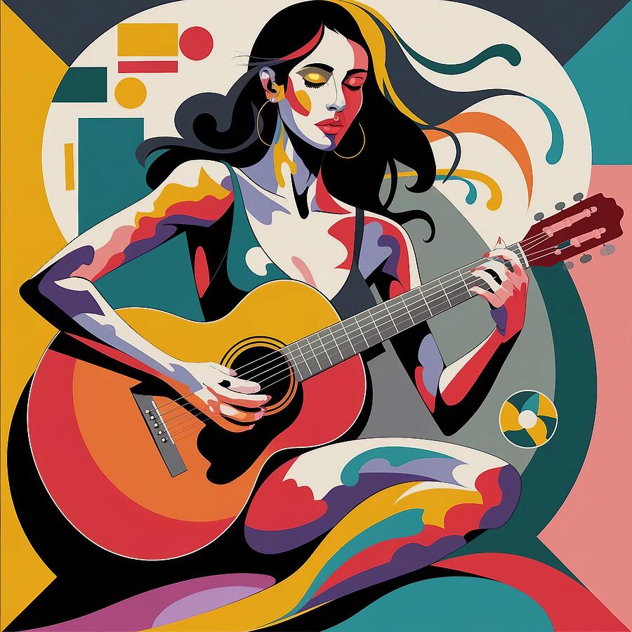 Abstract Woman and Guitar Digital Art by Stephanie Fischer Abstract Woman and Guitar Digital Art by Stephanie Fischer