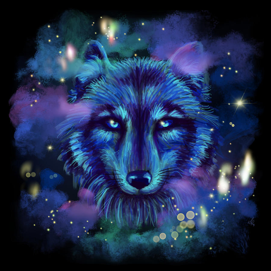 Astral Wolf Digital Art by Sandra Perez - Pixels