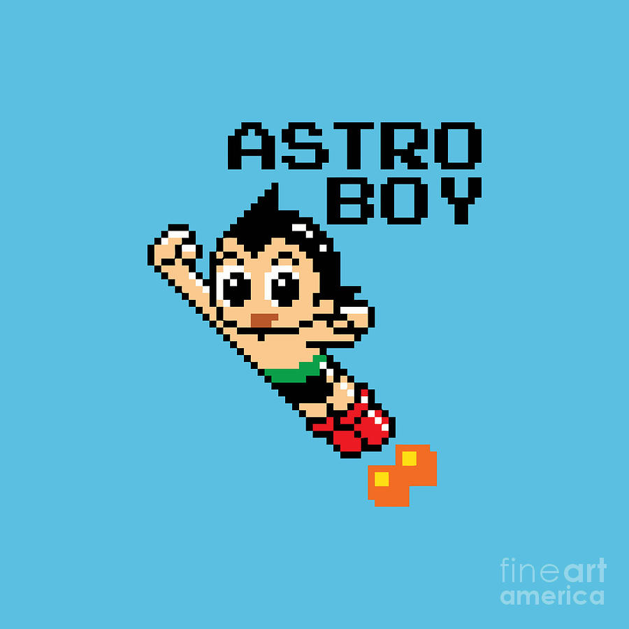 Astro Boy Pixel Character Digital Art by Amin Sholeh - Pixels