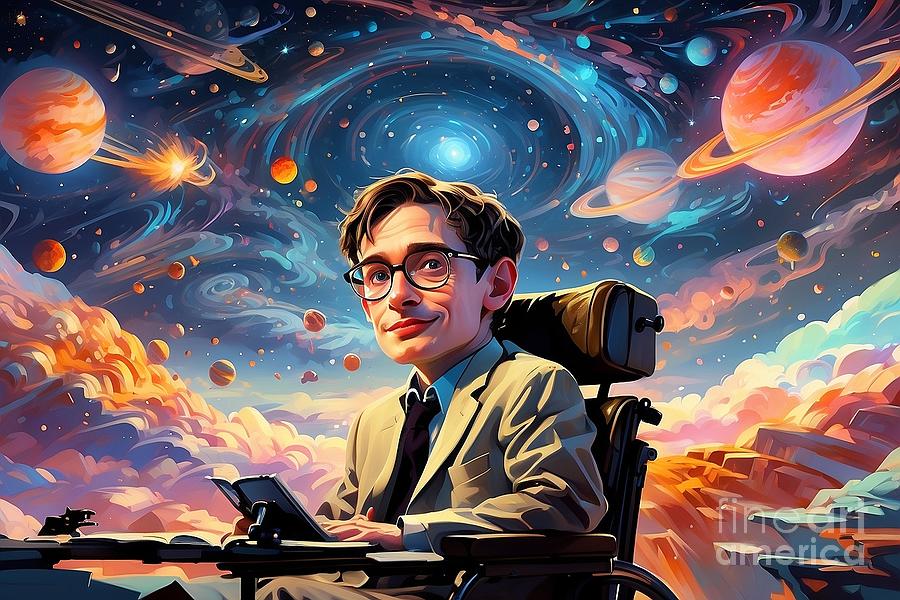 Astro-Intellect Stephen Hawking, Curiosity, Humanitys Unique Understanding of the Cosmos Digital Art by Pablo Avanzini