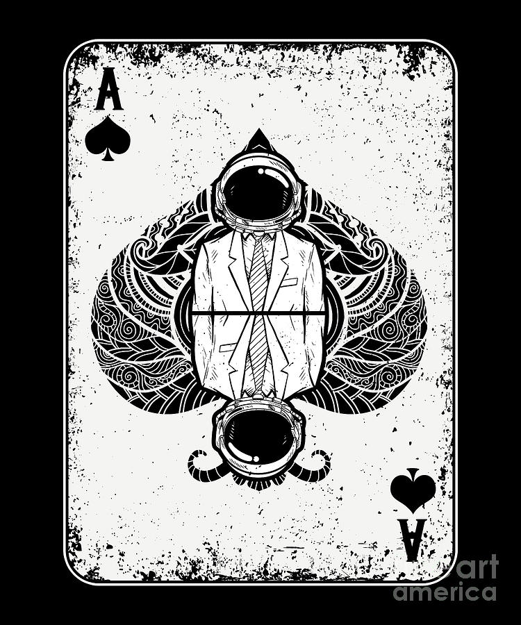 Astronaut Ace Cards Player Gambling Poker Casino Gift Digital Art