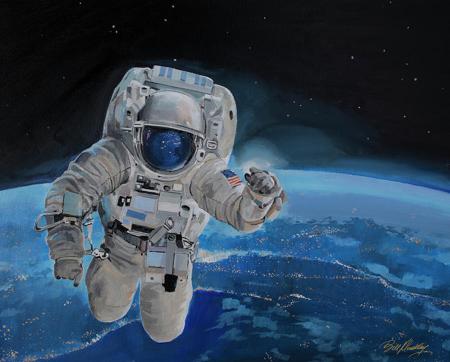 Astronaut Painting by Bill Dunkley