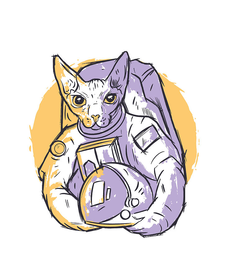 astronaut cat drawing